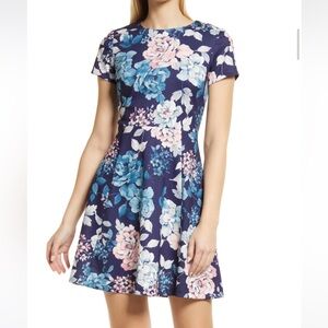 Eliza J Floral Fit & Flare Dress